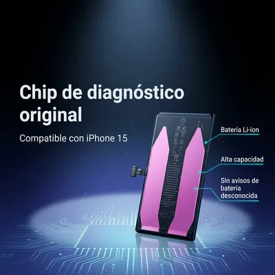 Batería para iPhone 15 2030mAh — detalle de celda