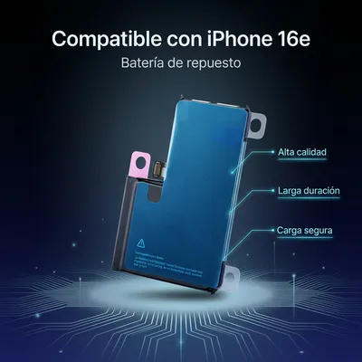 Batería para iPhone 16e — detalle de celda