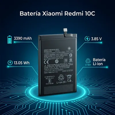 Batería para Redmi 10C 3390mAh — vista posterior