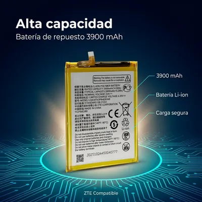 Batería para ZTE A7 2020 3900mAh — detalle de celda
