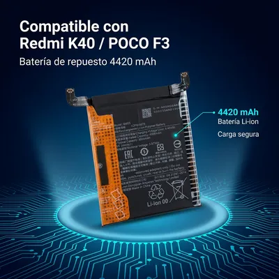 Batería para Redmi K40 4420mAh — detalle de celda