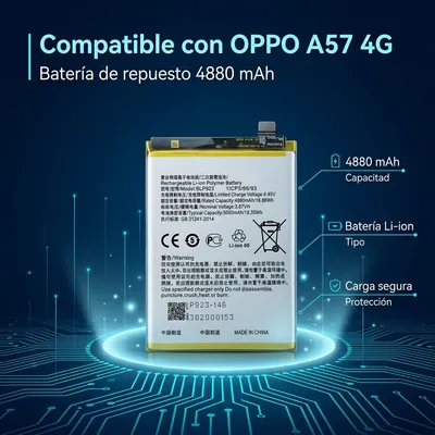 Batería para Oppo A57 4G 4880mAh — detalle de celda