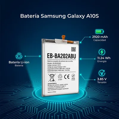 Batería para Samsung A10S 2920mAh — vista posterior