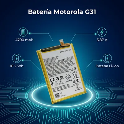 Batería para Moto G31 4700mAh — vista posterior