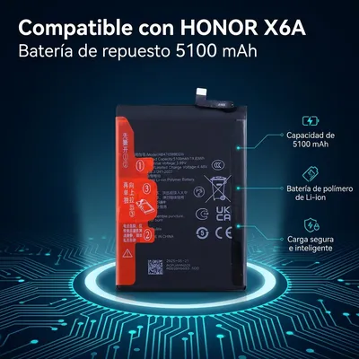 Batería para Honor X6A — detalle de celda