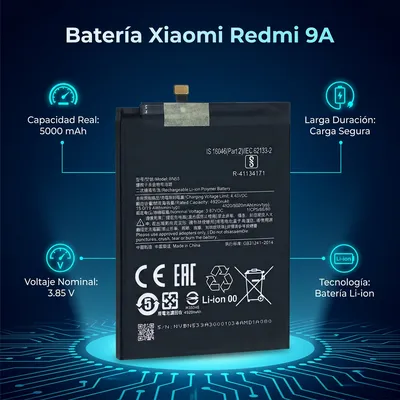 Batería para Redmi 9A 2920mAh — vista posterior