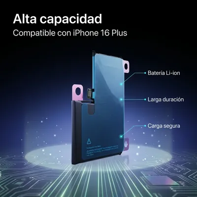 Batería para iPhone 16 Plus — detalle de celda