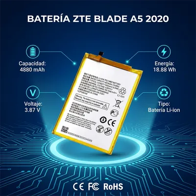 Batería para ZTE Blade A5 2020 4880mAh — vista posterior