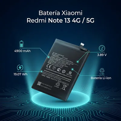 Batería para Redmi Note 13 4G 4900mAh — vista posterior