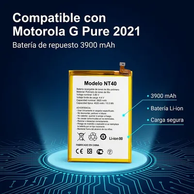 Batería para Moto E20 3900mAh — detalle de celda