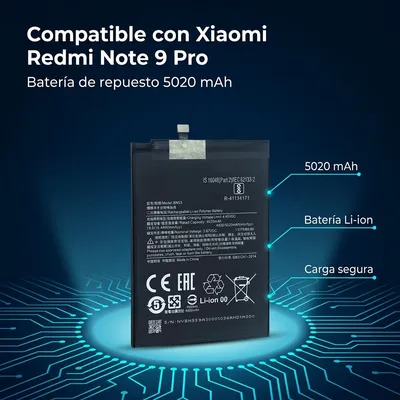 Batería para Redmi Note 9 Pro — detalle de celda