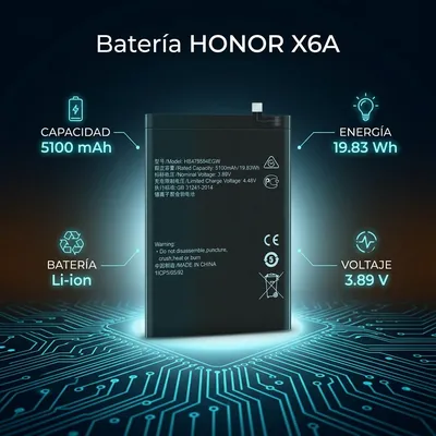 Batería para Honor X6A — vista posterior