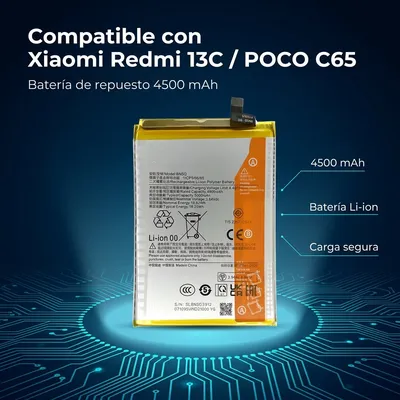 Batería para Redmi 13C 4600mAh — detalle de celda