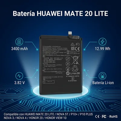Batería para Huawei Mate 20 Lite 3400mAh — vista posterior