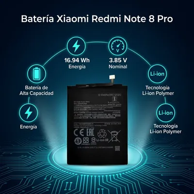 Batería para Redmi Note 8 Pro 4400mAh — vista posterior