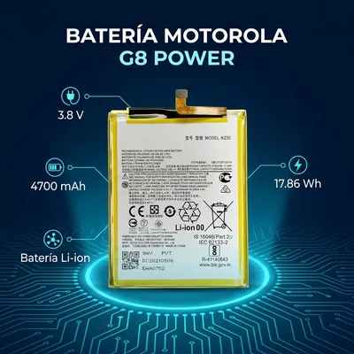 Batería para Moto G8 Power 4700mAh — vista posterior
