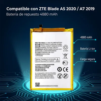 Batería para ZTE Blade A5 2020 4880mAh — detalle de celda