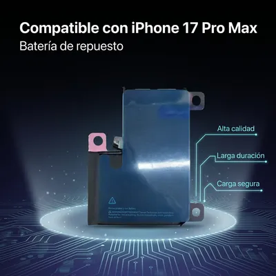 Batería para iPhone 17 Pro Max — detalle de celda