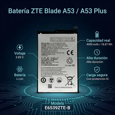 Batería para ZTE Blade A53 — vista posterior