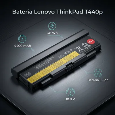Batería para Lenovo 67++ 4400mAh — vista posterior