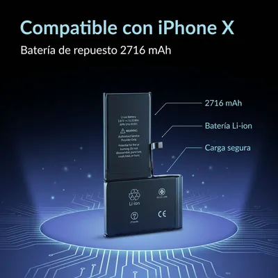 Batería para iPhone X — detalle de celda