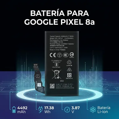 Batería para Google Pixel 8A 4485mAh — vista posterior