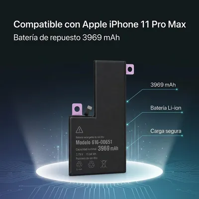 Batería para iPhone 11 Pro Max 3969mAh — detalle de celda