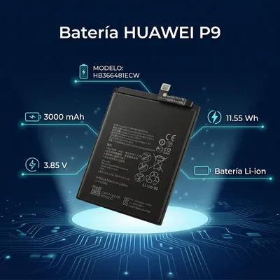 Batería para Huawei P9 3000mAh — vista posterior
