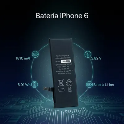 Batería para iPhone 6 1810mAh — vista posterior