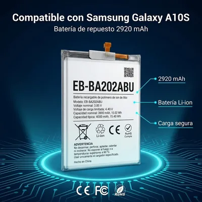 Batería para Samsung A10S 2920mAh — detalle de celda