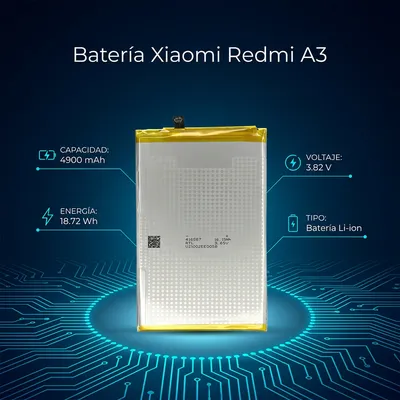 Batería para Redmi A3 BN5R 5000mAh — vista posterior