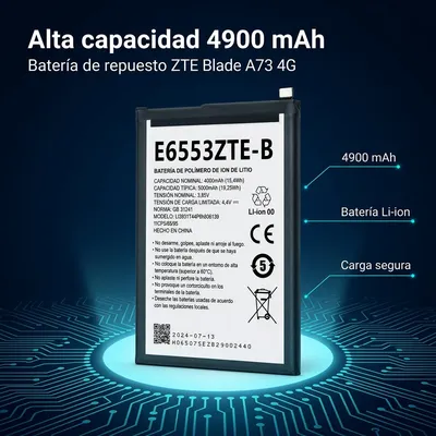 Batería para ZTE Blade A73 4G 4900mAh — detalle de celda