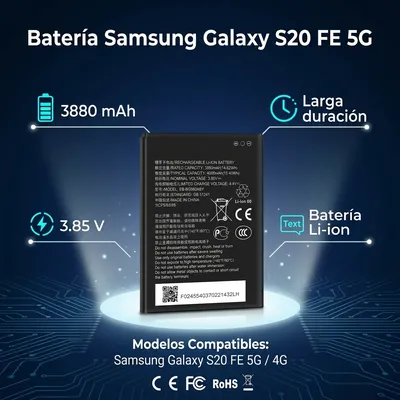 Batería para Samsung S20 FE 5G 3880mAh — vista posterior
