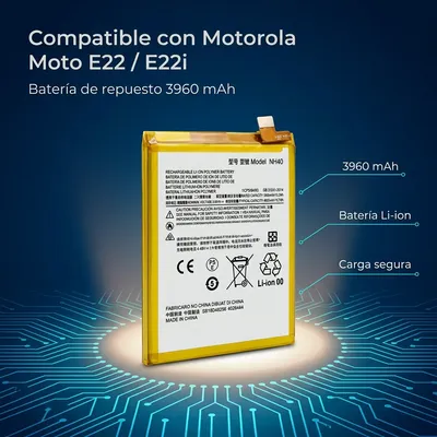 Batería para Moto E22 3960mAh — detalle de celda