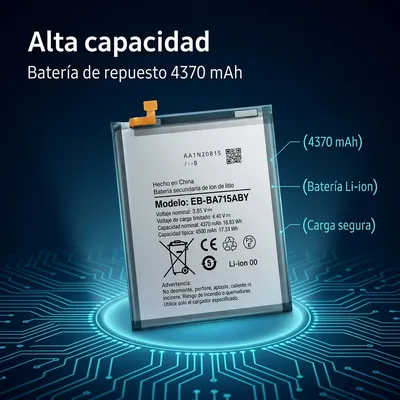 Batería para Samsung A71 — detalle de celda