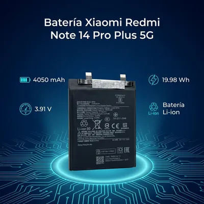 Batería para Redmi Note 14 Pro Plus 5G 4000mAh — vista posterior