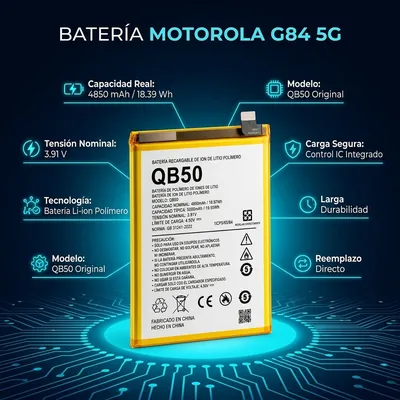 Batería para Moto G84 5G — vista posterior