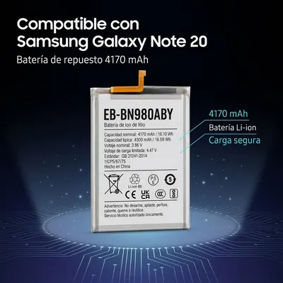 Batería para Samsung Note 20 4170mAh — detalle de celda